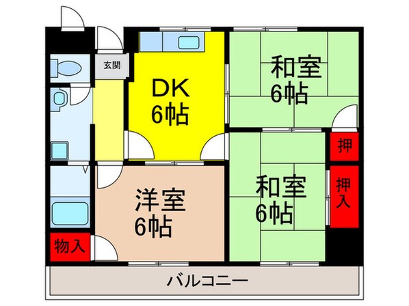 コンフォ－トグリ－ンの物件間取画像